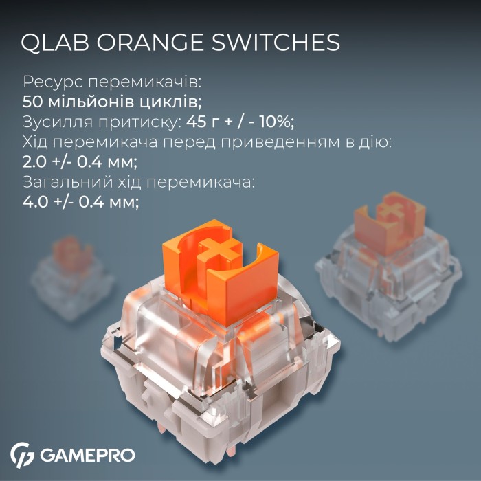Бездротова механічна клавіатура GamePro Asgard Valhalla (MK160W Pro) 75% QLAB orange switches (MK160W Pro)