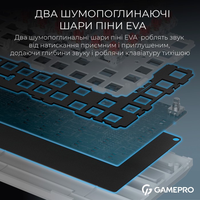 Бездротова механічна клавіатура GamePro Asgard Valhalla (MK160W Pro) 75% QLAB orange switches (MK160W Pro)