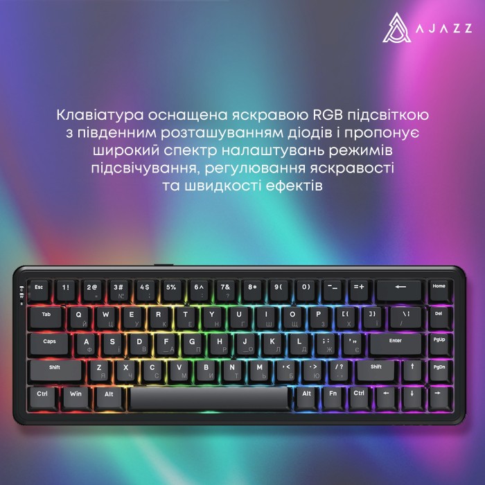 Клавіатура механічна дротова Ajazz AK680 MAX Magnetic Switch RGB USB Black (AK680-WM-B-A)