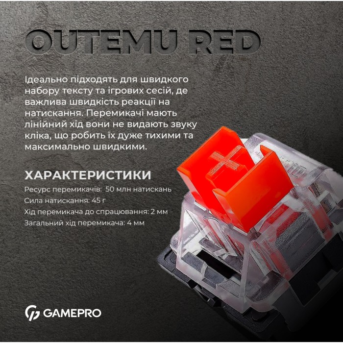 Дротова механічна клавіатура GamePro MK160B (Red) з Hot-Swap RGB Black (MK160B)