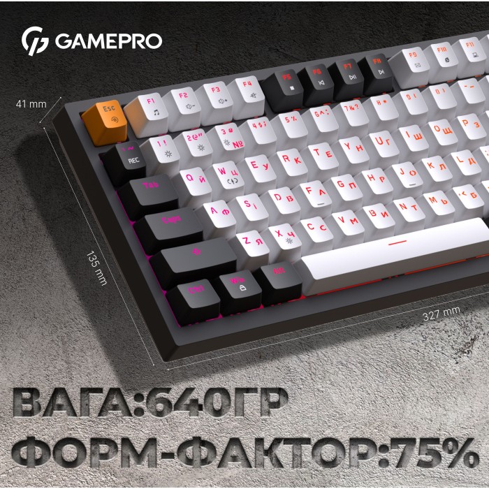 Дротова механічна клавіатура GamePro MK160B (Red) з Hot-Swap RGB Black (MK160B)