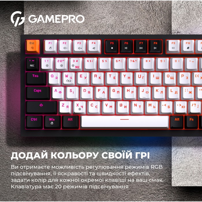 Дротова механічна клавіатура GamePro MK160B (Red) з Hot-Swap RGB Black (MK160B)