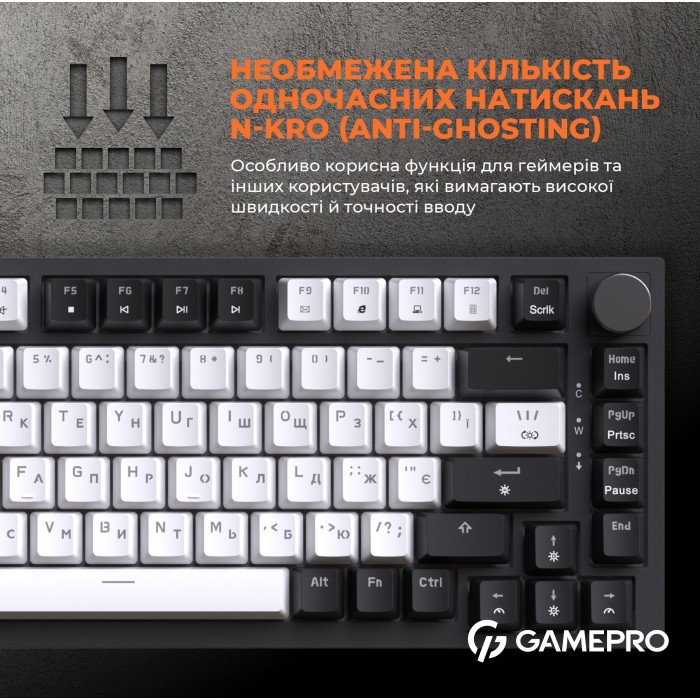Дротова механічна клавіатура GamePro MK160B (Red) з Hot-Swap RGB Black (MK160B)