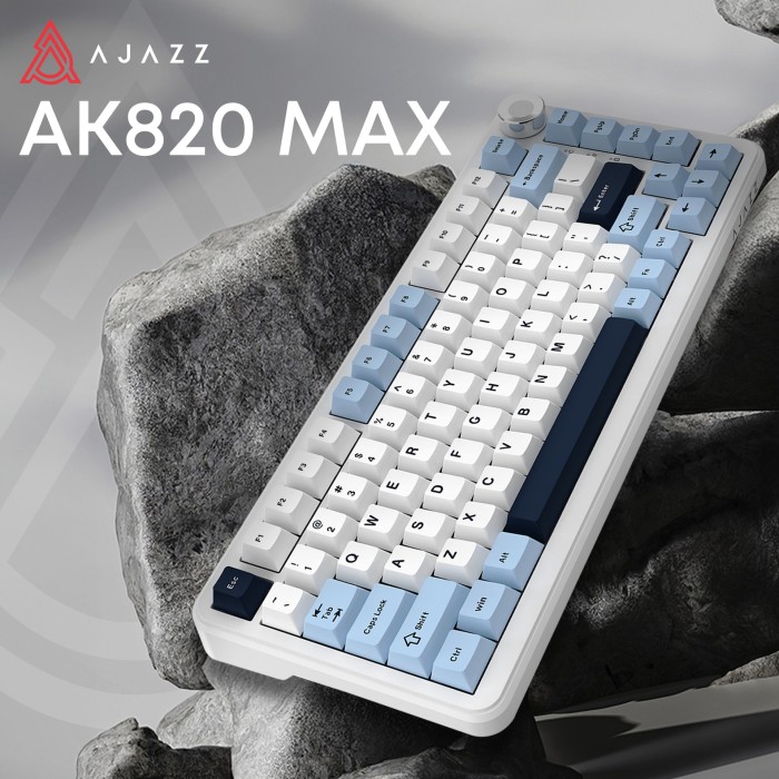 Клавіатура механічна бездротова Ajazz AK820 MAX PLUS Daydream Switch RGB Wireless/BT/USB White (AK820MAX-DD-BWD)