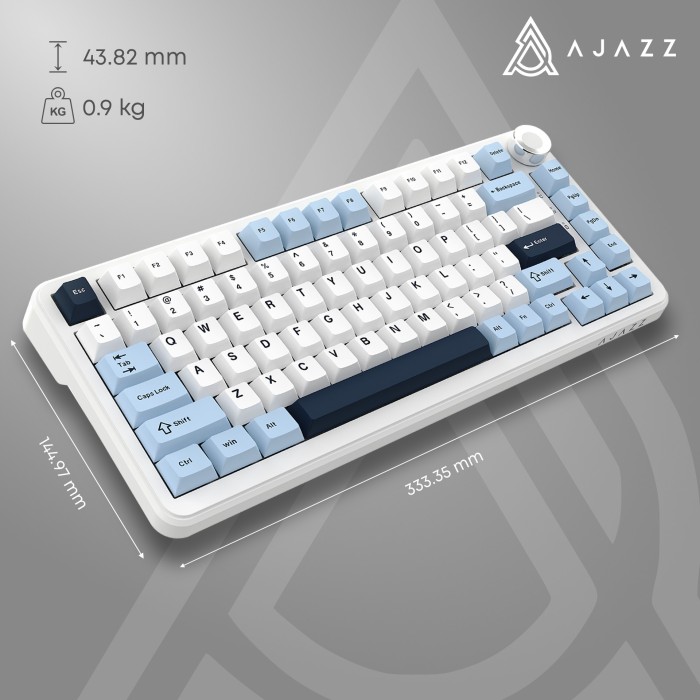 Клавіатура механічна бездротова Ajazz AK820 MAX PLUS Daydream Switch RGB Wireless/BT/USB White (AK820MAX-DD-BWD)