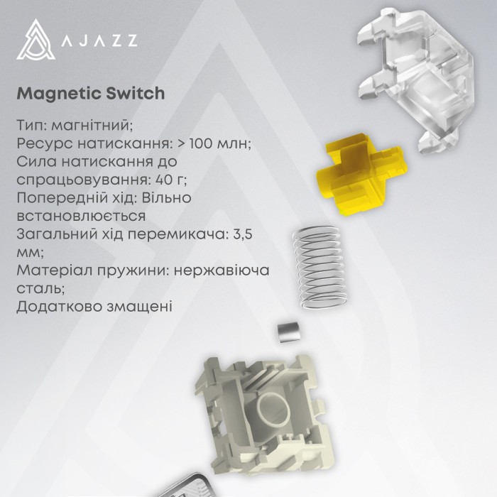Клавіатура механічна дротова Ajazz AK680 MAX Magnetic Switch RGB USB White (AK680-WM-W-A)