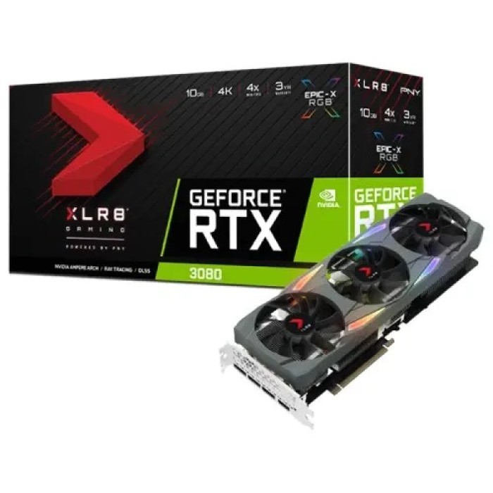 Відеокарта PNY GeForce RTX 3080 XLR8 Gaming UPRISING EPIC-X RGB Triple Fan Edition 10GB GDDR6 (VCG308010TFXMPB)