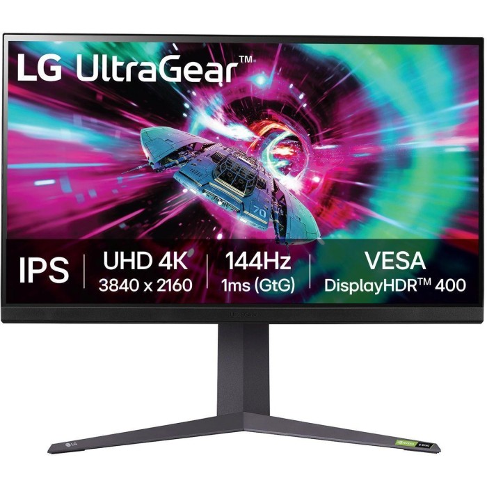 Монітор LG 31.5 32GR93U-B 2xHDMI, DP, USB, Audio, IPS, 3840x2160, 144Hz, 1ms, DCI-P3 95%, G-SYNC, FreeSync, Pivot, HDR400 (32GR93U-B)