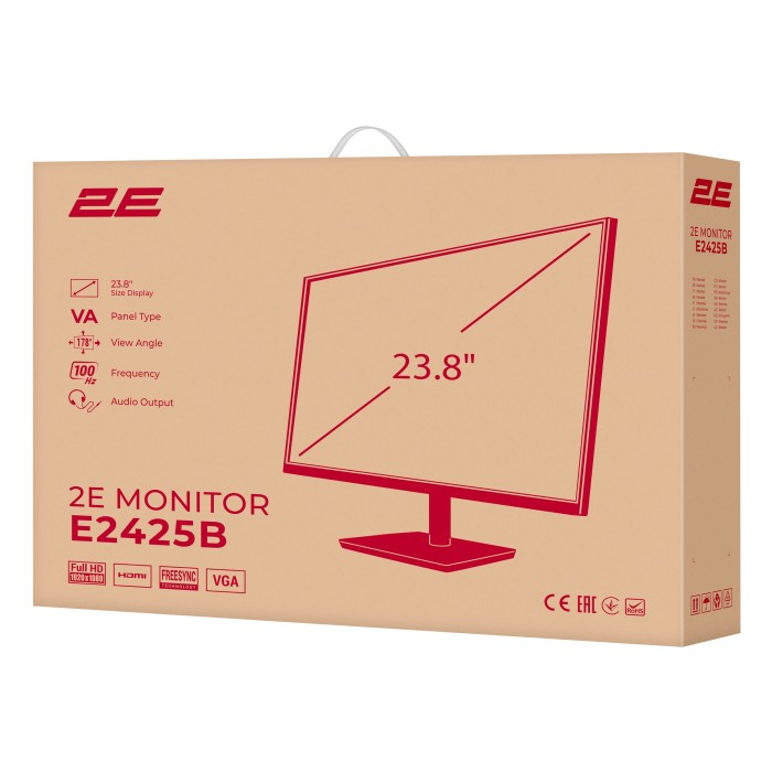 Монітор 2E 23.8 E2425B D-Sub, HDMI, VA, 100Hz, FreeSync (2E-E2425B-01.UA)