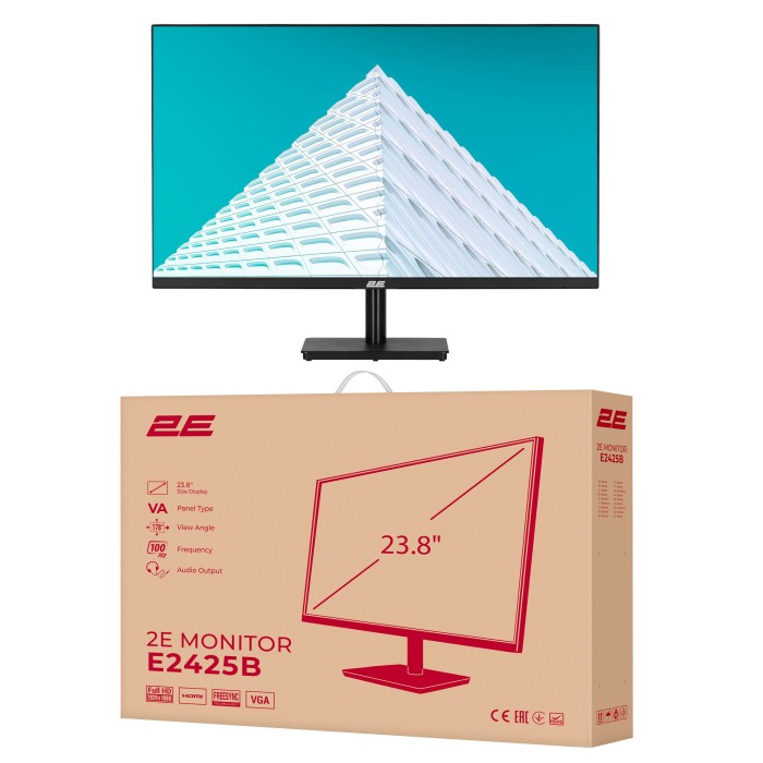 Монітор 2E 23.8 E2425B D-Sub, HDMI, VA, 100Hz, FreeSync (2E-E2425B-01.UA)