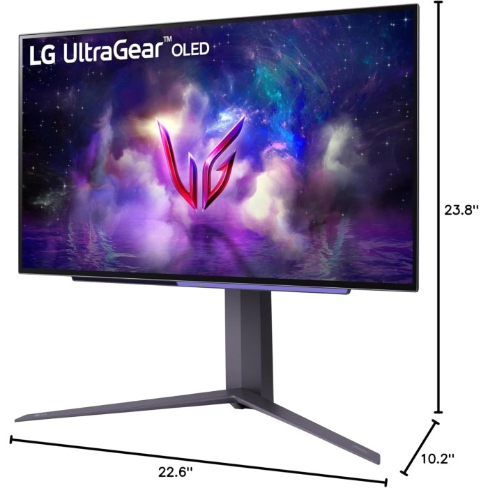 Монітор LG 27 27GS95QE-B 2xHDMI, DP, USB, Audio, OLED, 2560x1440, 240Hz, 0.03ms, DCI-P3 98.5%, G-SYNC, FreeSync, AdaptiveSync, Pivot, DisplayHDR TRUE BLACK 400 (27GS95QE-B)