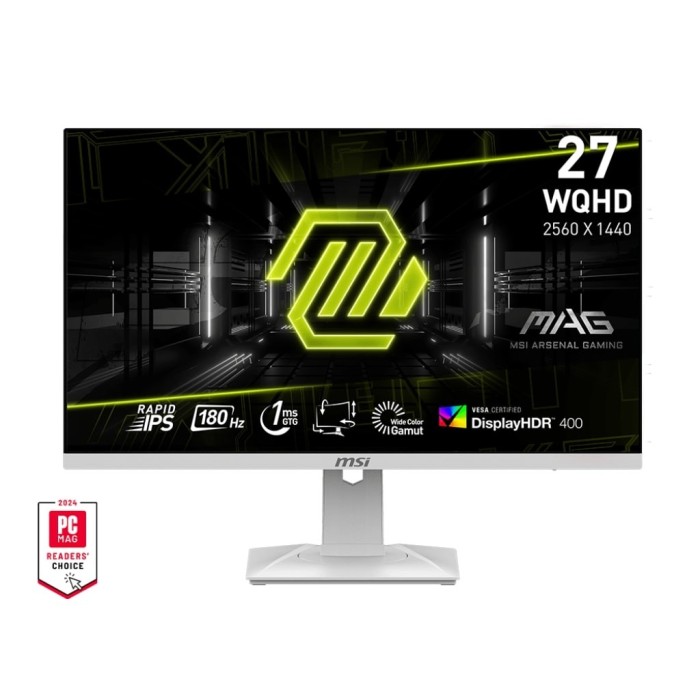 Монітор MSI 27 MAG 274QRFW 2xHDMI, DP, Audio, IPS, 2560x1440, 180Hz, 1ms, sRGB 123%, FreeSync, Pivot, HDR400, білий (9S6-3CC29H-246)