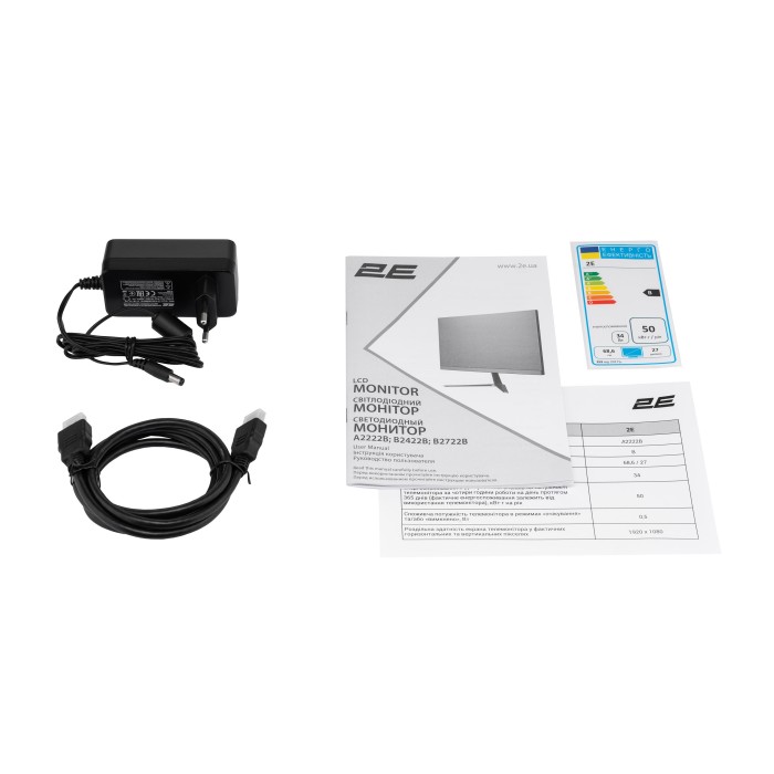 Монітор 2E 21.5 A2222B D-Sub, HDMI, MM, VA, 75Hz (2E-A2222B-01.UA)