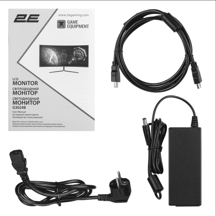 Монітор 2E GAMING 30 G3024B 2xHDMI, DP, Audio, VA, 2560x1080, 21:9, 200Hz, 1ms, CURVED, FreeSync (2E-G3024B-01.UA)