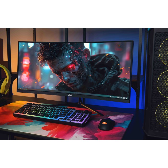 Монітор 2E GAMING 30 G3024B 2xHDMI, DP, Audio, VA, 2560x1080, 21:9, 200Hz, 1ms, CURVED, FreeSync (2E-G3024B-01.UA)