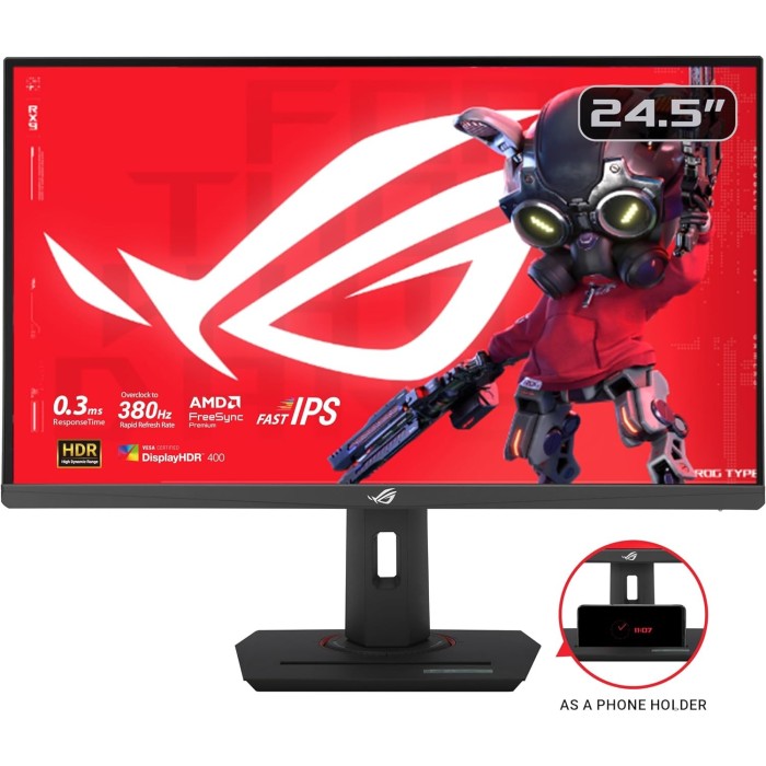 Монітор Asus 24.5 ROG Strix XG259QNS 2xHDMI, DP, 2xUSB, Audio, IPS, 380Hz, 0.3ms, sRGB 110%, AdaptiveSync, Pivot, HDR400 (90LM09M0-B01370)