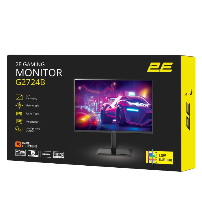 Монітор 2E GAMING 27 G2724B 2xHDMI, DP, IPS, 2560x1440, 180Hz, 1ms, FreeSync, HAS (2E-G2724B-01.UA)