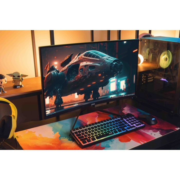 Монітор 2E GAMING 27 G2724BV HDMI, DP, VA, 2560x1440, 165Hz, 1ms, CURVED, FreeSync (2E-G2724BV-01.UA)