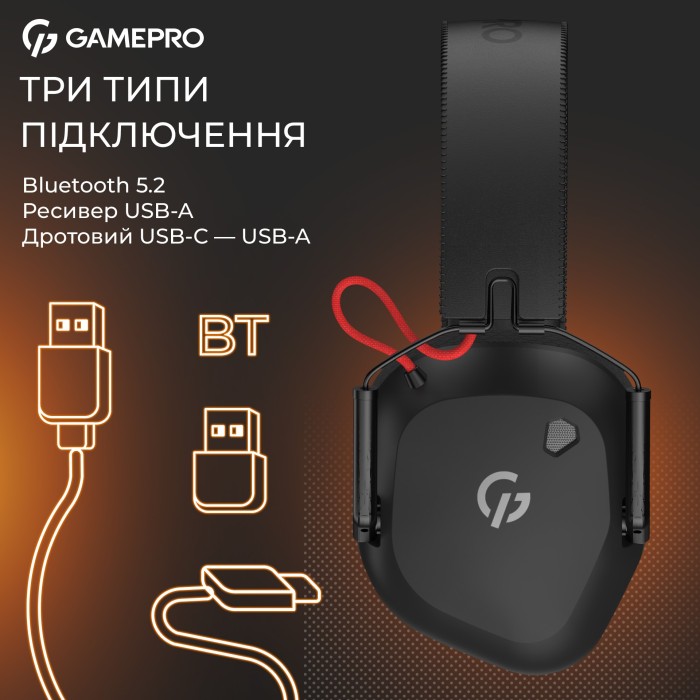 Бездротова ігрова гарнітура Gamepro Genesis Mercury Pro (HSW120B) 3-Mode (HSW120B)