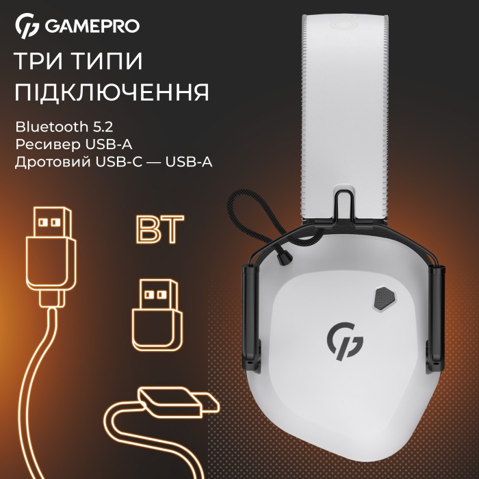 Бездротова ігрова гарнітура Gamepro Genesis Mercury Pro (HSW120W) 3-Mode (HSW120W)