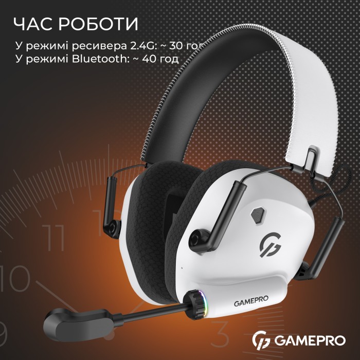 Бездротова ігрова гарнітура Gamepro Genesis Mercury Pro (HSW120W) 3-Mode (HSW120W)