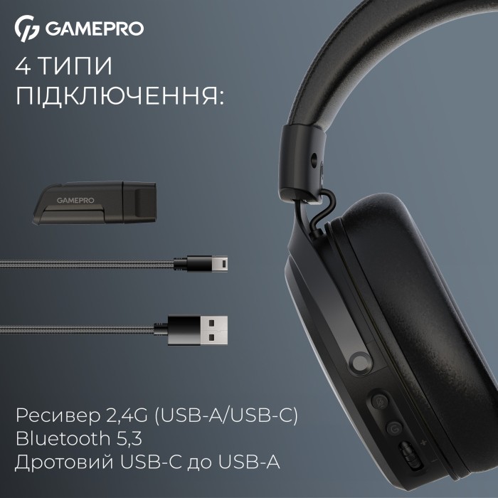 Бездротова ігрова гарнітура GamePro Asgard Skadi (HSW191B) (HSW191B)