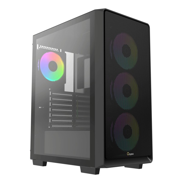 Корпус для комп'ютера ATX W/O PSU GAMMA C60 BK ARGB (GAMMA-C60-BKG400XX-GL) OCYPUS (GAMMA-C60-BKG400XX-GL)