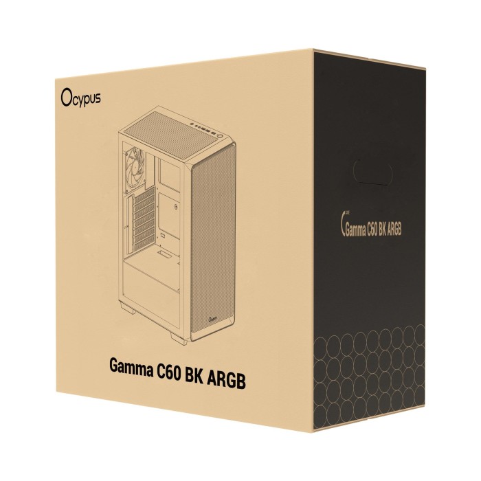 Корпус для комп'ютера ATX W/O PSU GAMMA C60 BK ARGB (GAMMA-C60-BKG400XX-GL) OCYPUS (GAMMA-C60-BKG400XX-GL)
