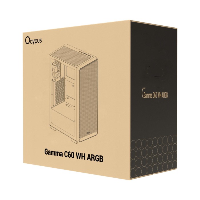 Корпус для комп'ютера ATX W/O PSU GAMMA C60 WH ARGB (GAMMA-C60-WHG400XX-GL) OCYPUS (GAMMA-C60-WHG400XX-GL)