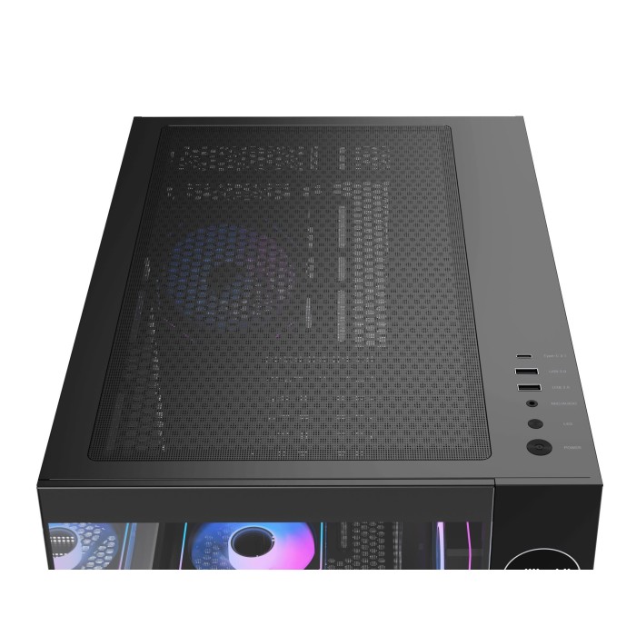 Корпус для комп'ютера ATX W/O PSU IOTA C70 BK ARGB (IOTA-C70-BKD600XX-GL) OCYPUS (IOTA-C70-BKD600XX-GL)