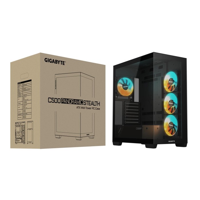 Корпус ATX W/O PSU GB-C500P ST BLACK GIGABYTE (GB-C500P ST)