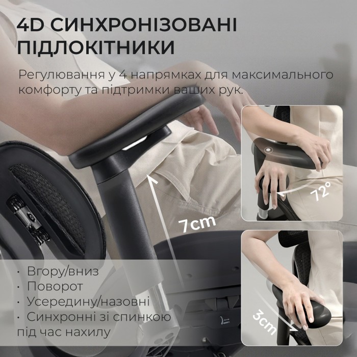 Крісло офісне Sihoo DORO S100 Mesh Black (S100-M301)