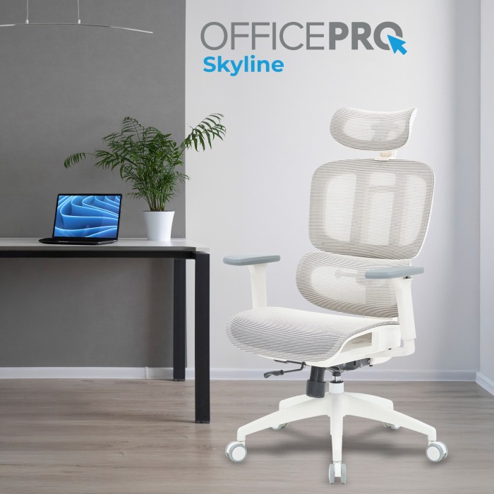 Крісло офісне OfficePro Skyline OC680-W-LG-LG (OC680-W-LG-LG)