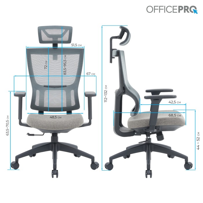 Крісло офісне OfficePro Elegant OC600-B-DG-DG (OC600-B-DG-DG)