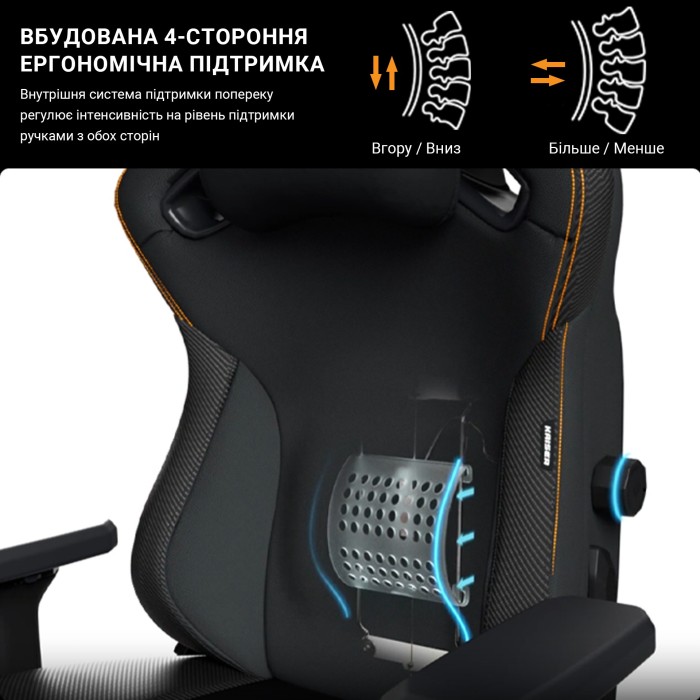 Крісло ігрове Anda Seat Kaiser 3 Orange Size XL (AD12YDC-XL-01-O-PV/C)