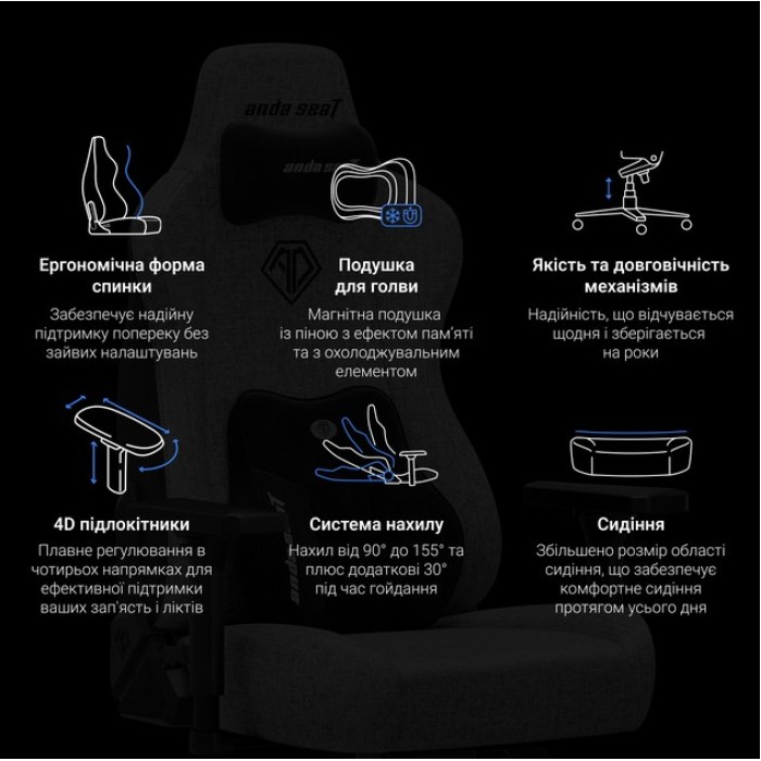 Крісло ігрове Anda Seat Kaiser 3E Maroon PVC Size XL (AD23YC-XL-09-A-PV/C-A01)