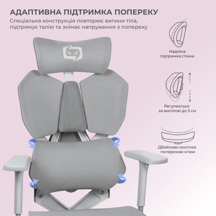 Крісло геймерське Sihoo Xallking X5C Mesh Grey (X5FC-N101)