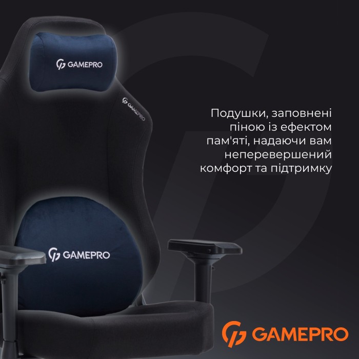 Крісло ігрове GamePro FGC750B Fabric Black (FGC750B)