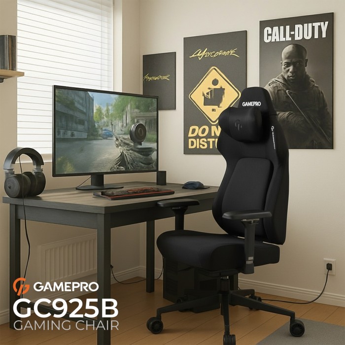 Крісло ігрове GamePro GC925B Fabric Black (GC925B)