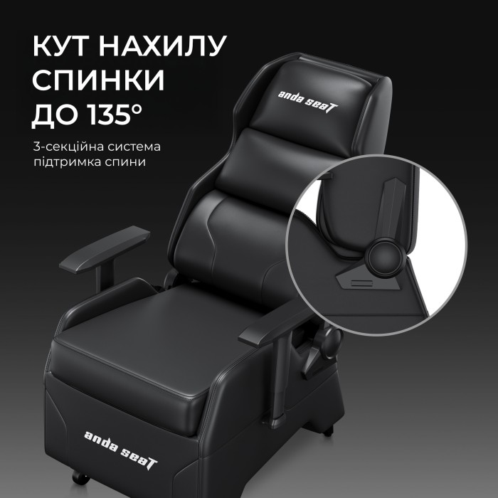 Крісло ігрове Anda Seat X3 Gaming Sofa Black PVC (AD-W-SF03-04-B-PV)