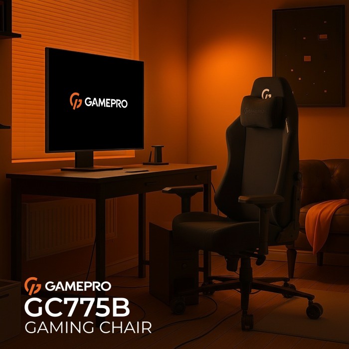 Крісло ігрове GamePro GC775B Fabric Black (GC775B)