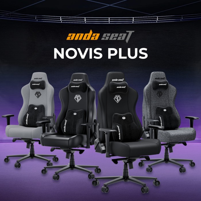 Крісло ігрове Anda Seat Novis Plus Fabric Grey Size XL (AD23YC-XL-01-G-F-G04)