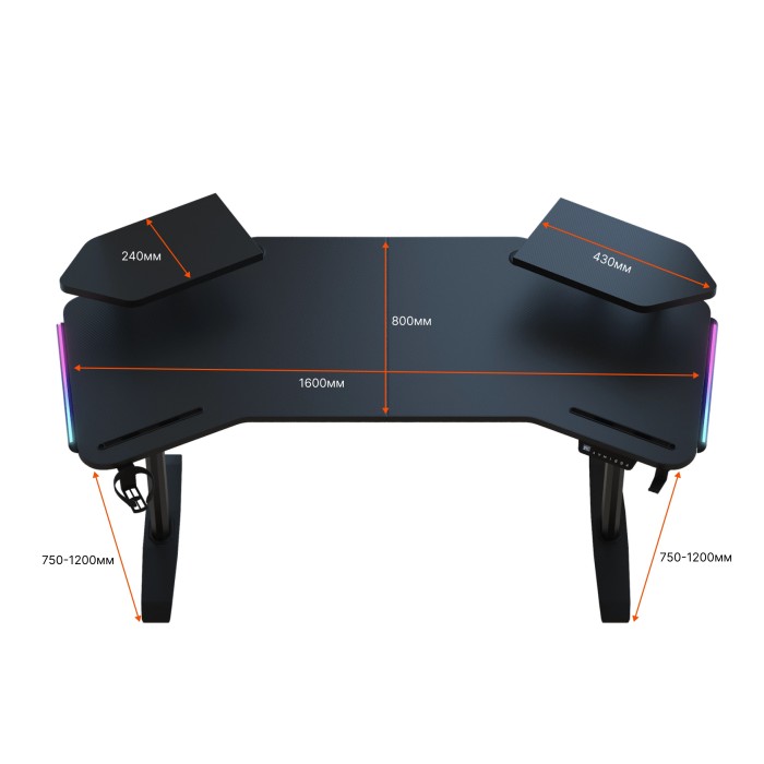 Комп’ютерний стіл з електрорегулюванням висоти Anda Seat Shadow Warrior Black (AD-D-DD1-1600L-02-B)