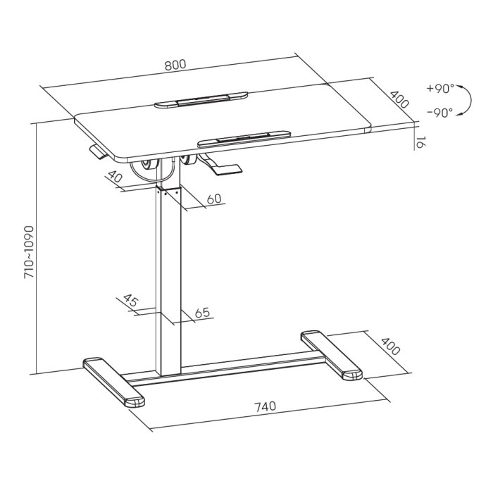 Офісний стіл з регулюванням висоти OfficePro ODM405B (ODM405B)