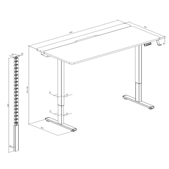 Комп’ютерний стіл з електрорегулюванням висоти OfficePro ODE1575DW (ODE1575DW)