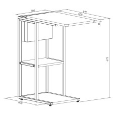 Приставний столик із місцем для зберігання OfficePro SD175DW (SD175DW)