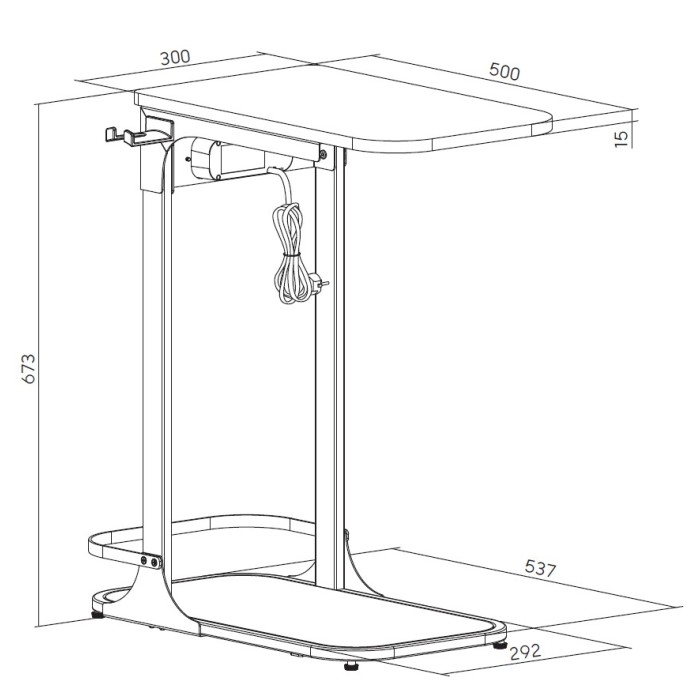 Приставний столик із мережевим подовжувачем OfficePro SD185DW (SD185DW)