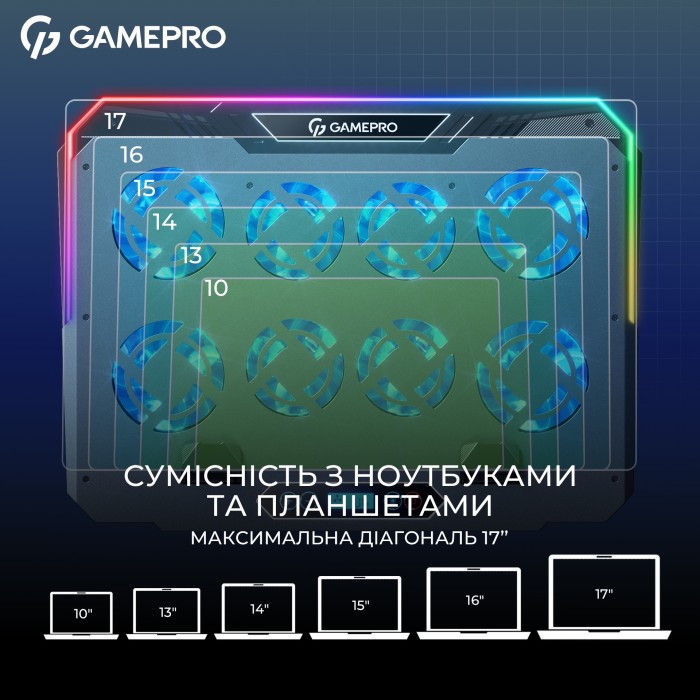 Підставка для охолодження ноутбука GamePro (CP1040) (CP1040)