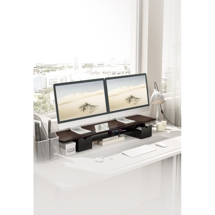 Настільна підставка для монітора OfficePro MR177DW Dark Wood/Black (MR177DW)