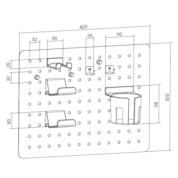 Настінна дошка-органайзер OfficePro WO600W White (WO600W)